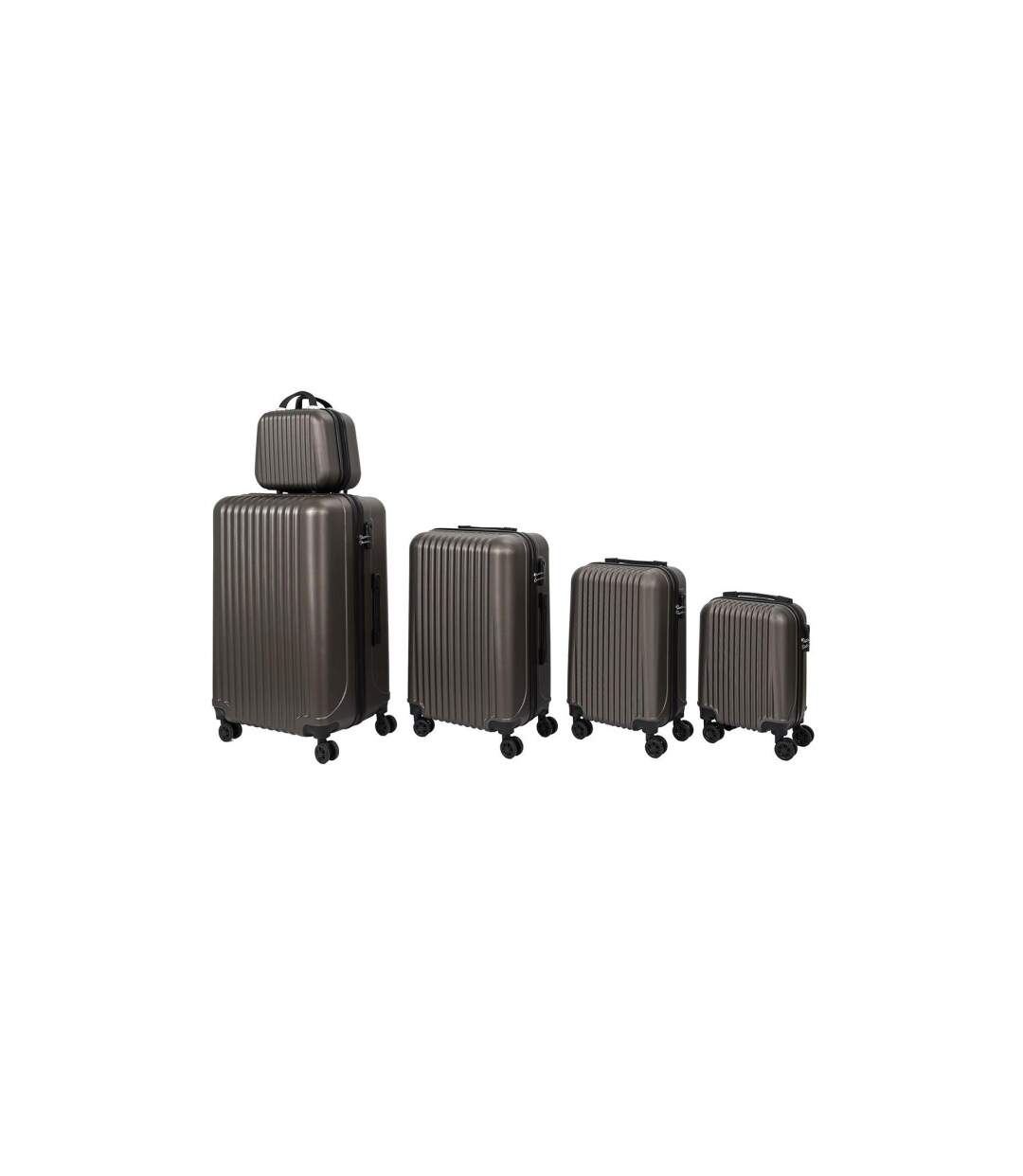 Lot de 4 Valises & Vanity Tokyo 100L Chocolat-1