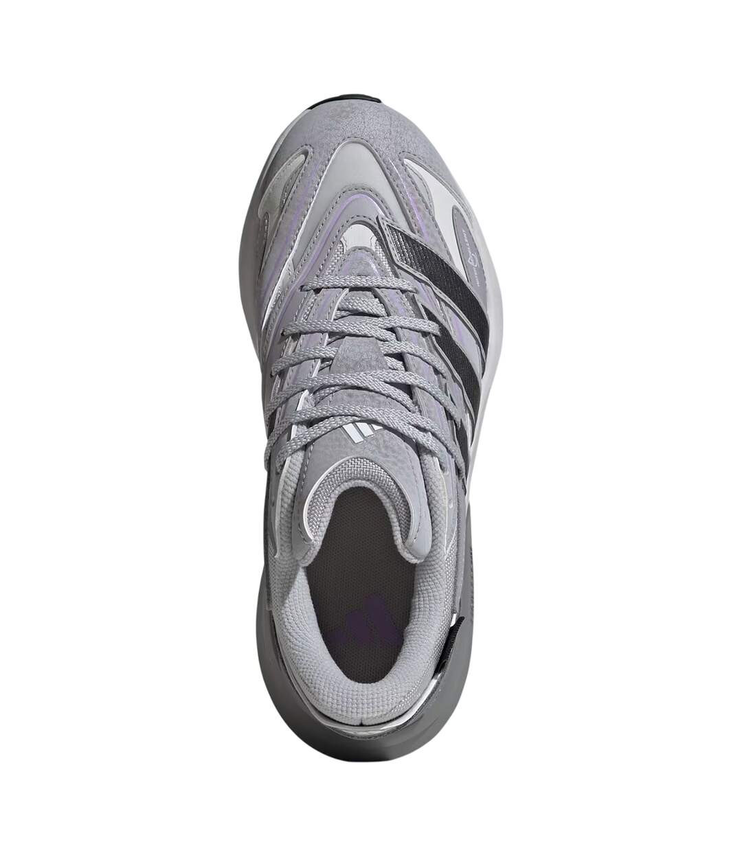 Womens/ladies Lightblaze Leather Lace Up Trainers Grey Plum Adidas-4