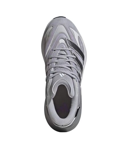 Womens/ladies Lightblaze Leather Lace Up Trainers Grey Plum Adidas