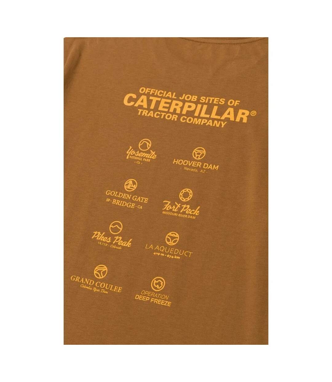 Mens Logo Back Print T-shirt Bronze Caterpillar-4