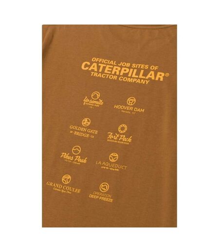 Mens Logo Back Print T-shirt Bronze Caterpillar