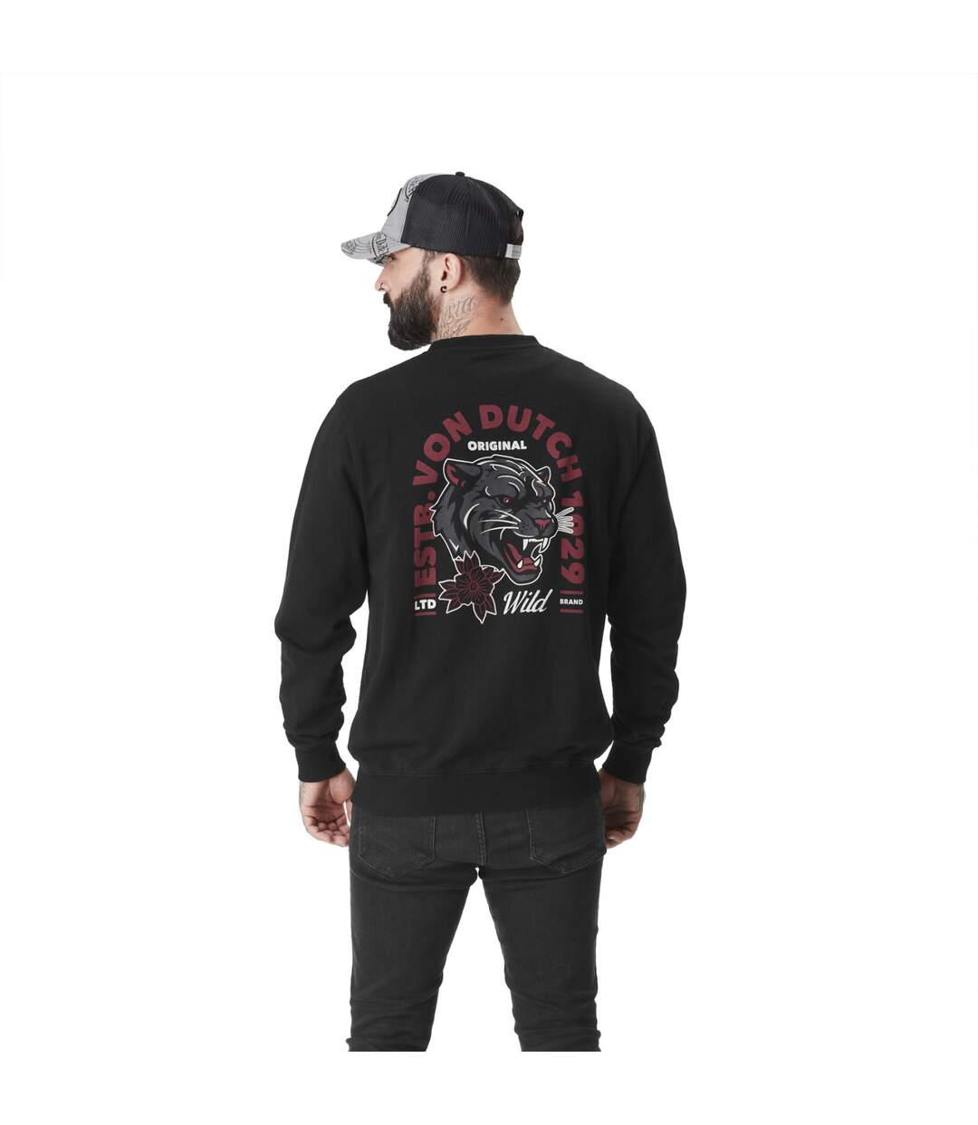 Sweat crew neck homme avec print dans le dos Panter Vondutch-3