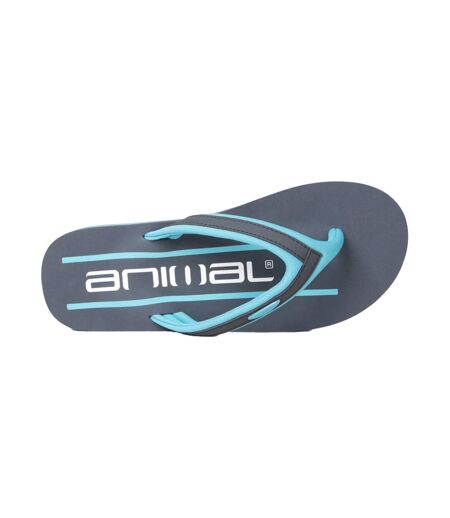 Mens Jekyl Logo Flip Flops Light Blue Animal