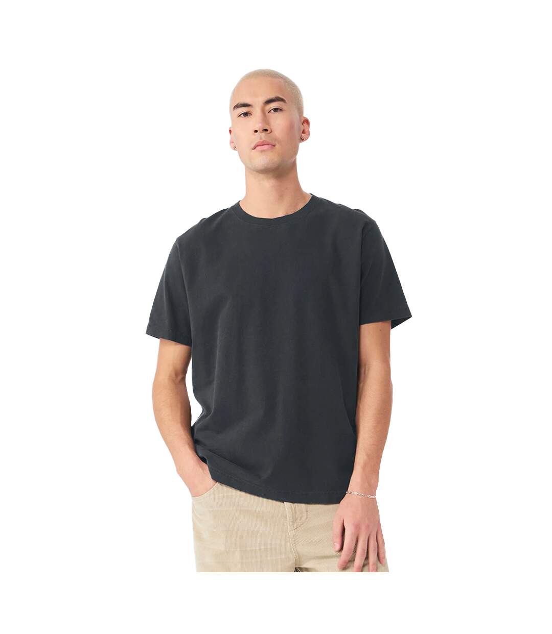 Unisex Adult Washed Canvas Heavyweight T-shirt Washed Black Bella + Canvas-1