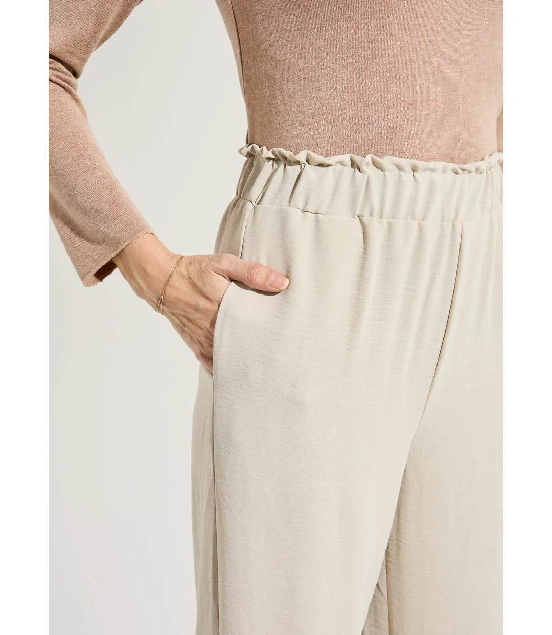 Pantalon large fluide en crêpe-4