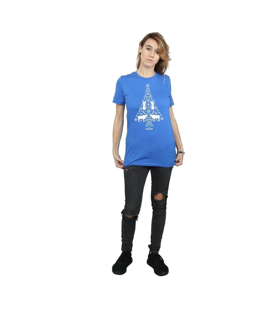 Disney - T-shirt FROZEN CHRISTMAS TREE - Femme (Bleu roi) - UTBI24687-4