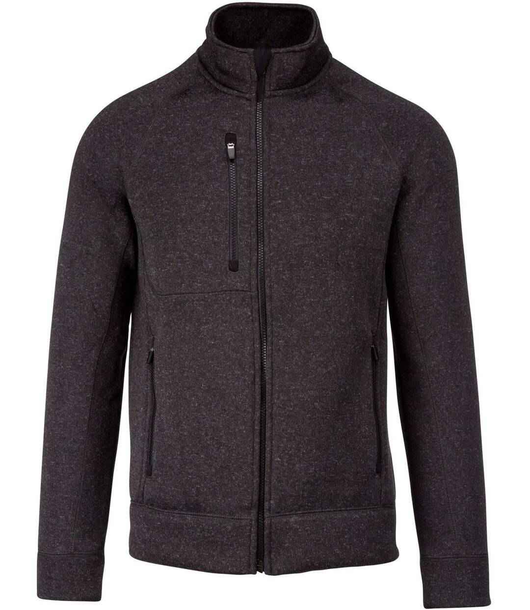 Veste chinée ouverture zippée - homme - K9106 - gris foncé-2