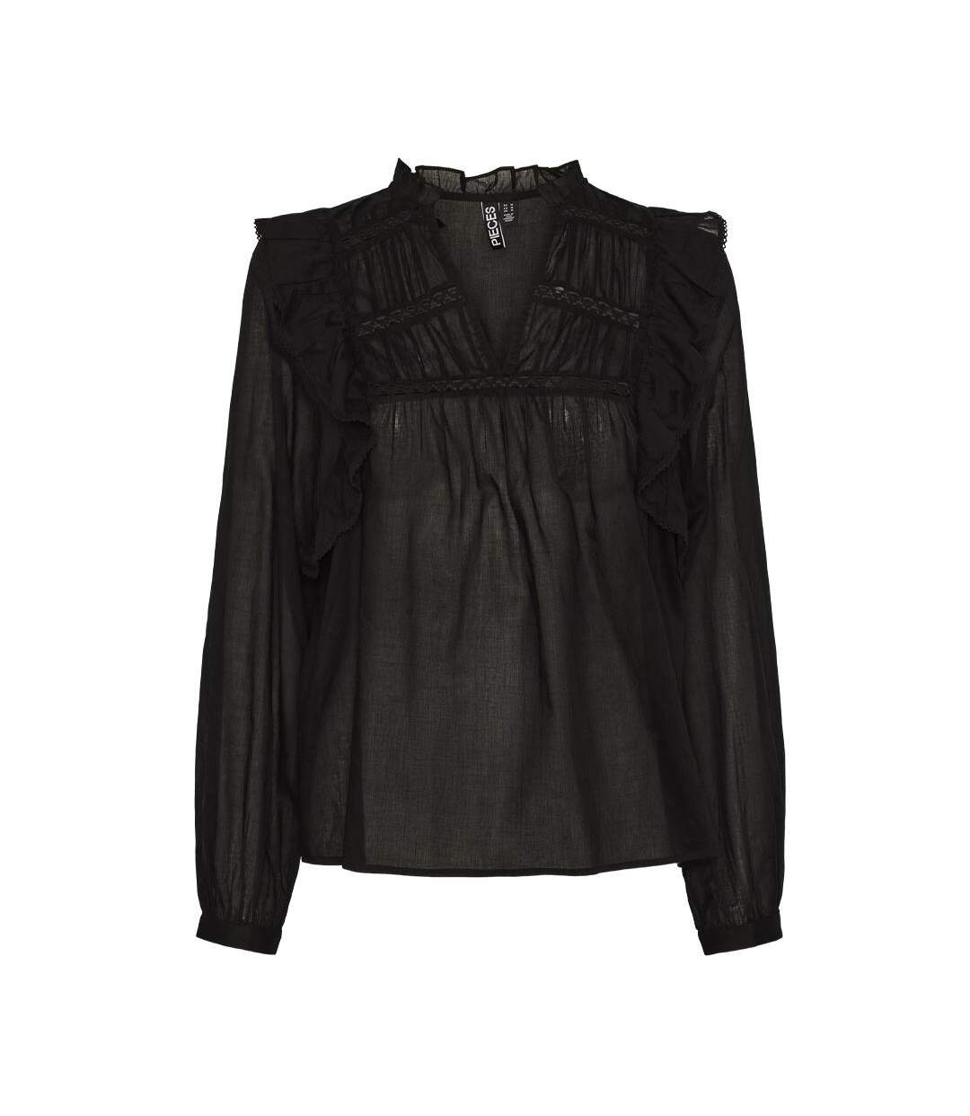 Blouse noir femme pieces makenna-1