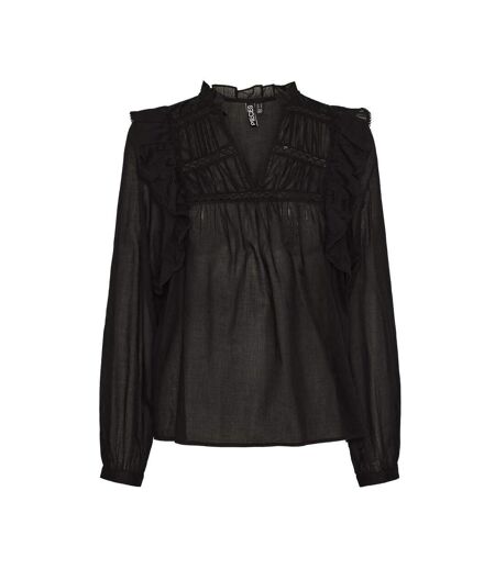 Blouse noir femme pieces makenna