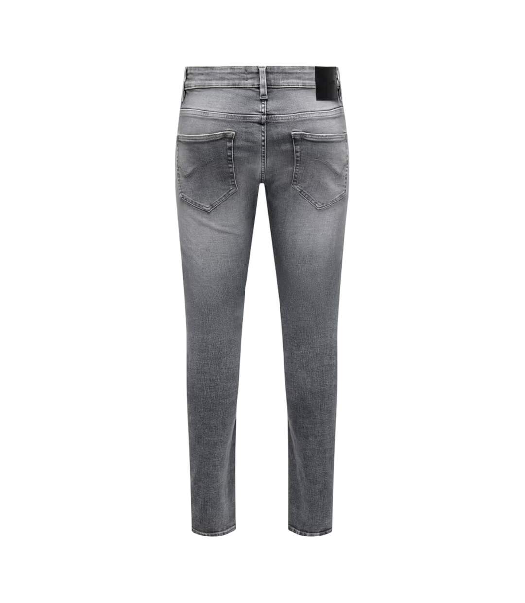 Jean Motif/style Logo Homme Gris Moyen Only-3