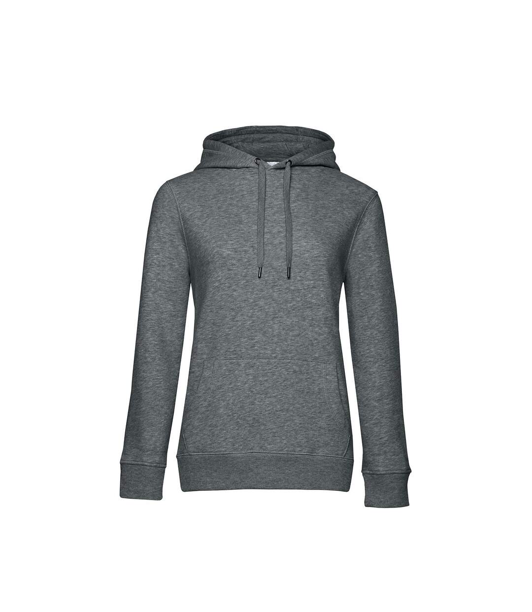 Femme/ladies Queen Hoody Gris Foncé Chiné B&C-1