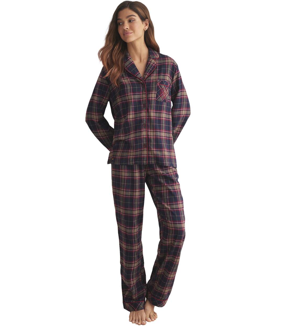 Pyjama pantalon chemise manches longues PLAID Selmark-1