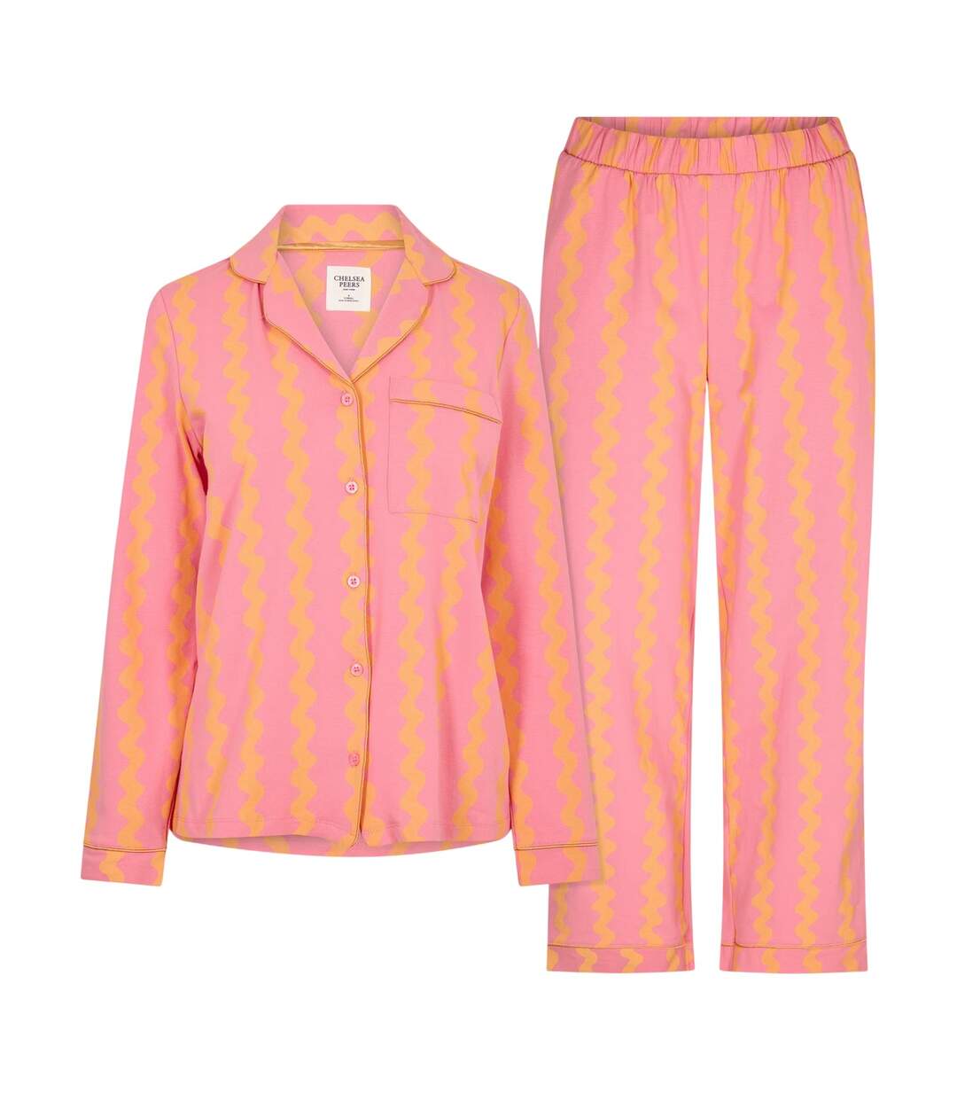 Ensemble De Pyjama Long Motif/style Tortillé Femme Rose Chelsea Peers-2