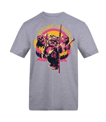 Mens Welcome To Endor Ewok T-shirt Grey Star Wars