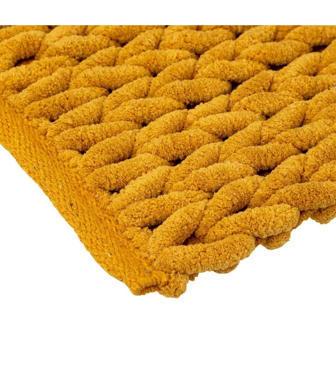 Tapis Salle de Bain Tissé Épais 50x75cm Moutarde-2
