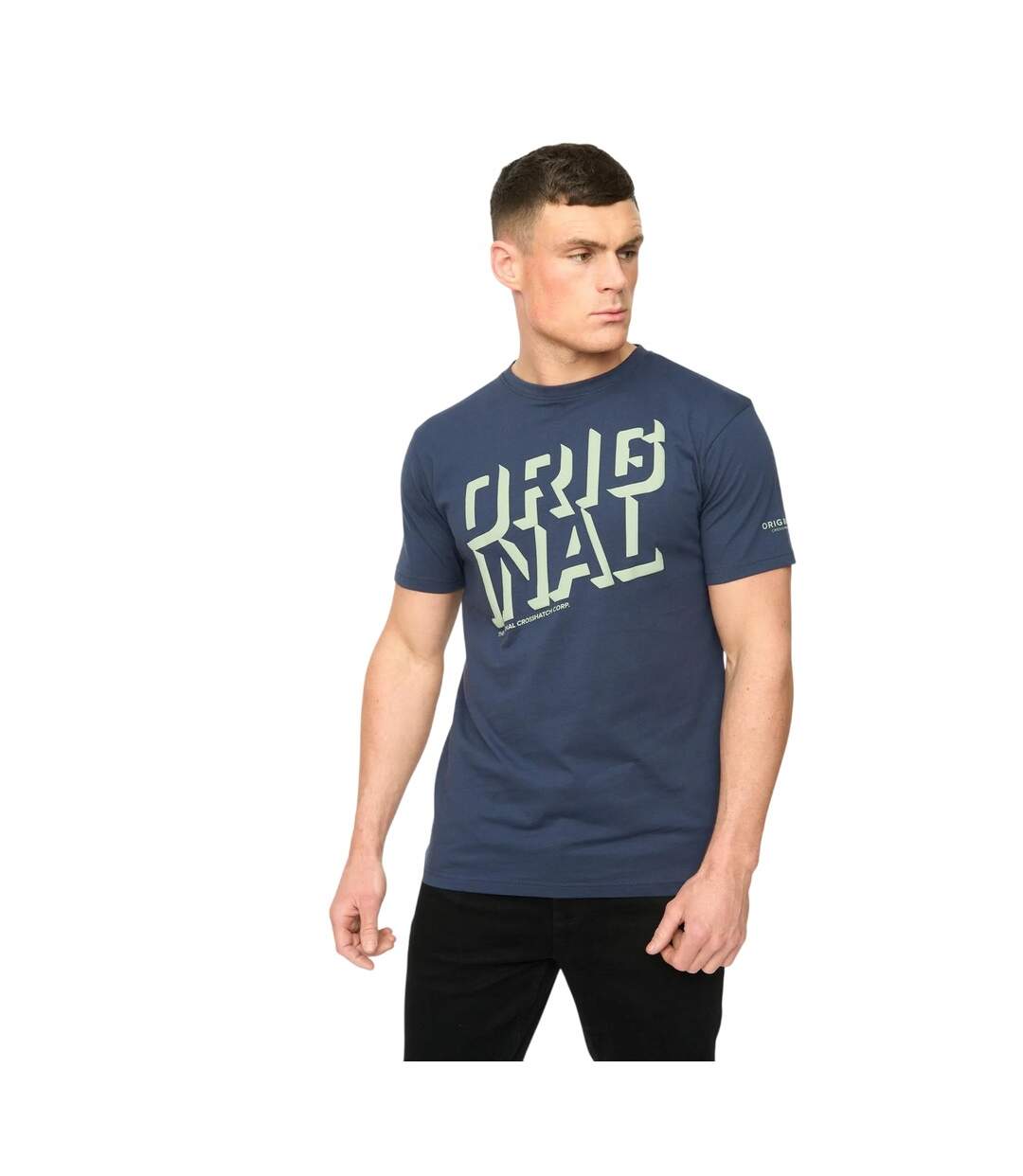 Mens Protrax Cotton T-shirt Navy Crosshatch-2