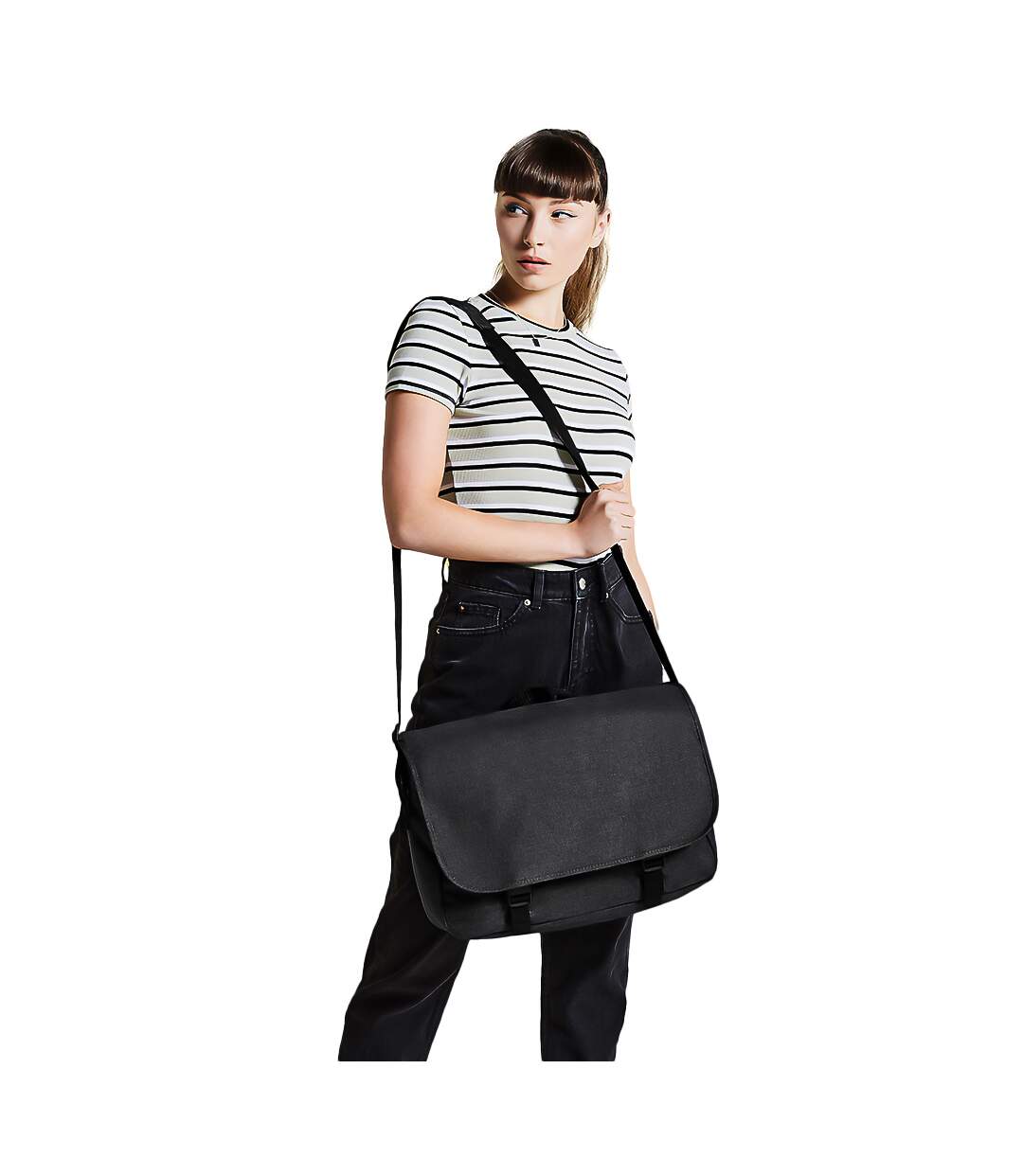 Two tone laptop bag one size black Bagbase-3