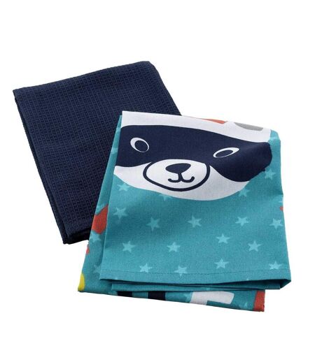 Lot de 2 Torchons Enfant Mini Chef 50x70cm Bleu