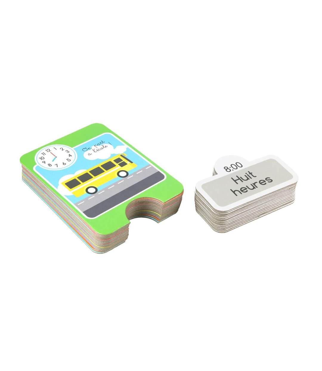 Jeu de Cartes Educatives J'apprends l'Heure 22cm Multicolore-3