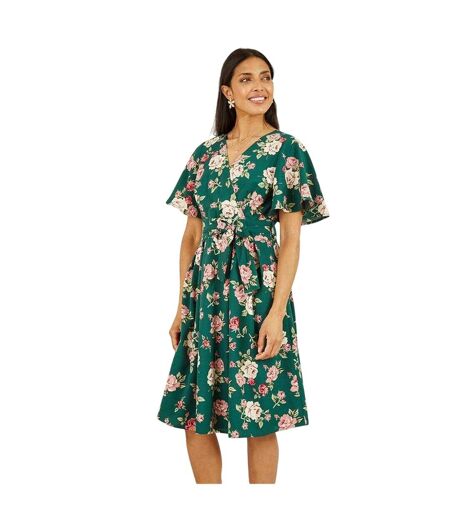 Robe Portefeuille Motif/style Floral Femme Vert Mela London