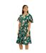 Robe Portefeuille Motif/style Floral Femme Vert Mela London-4