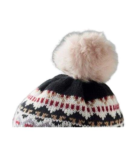 Bonnet Motif/style Tricoté Yulong Adulte Noir MidOcean