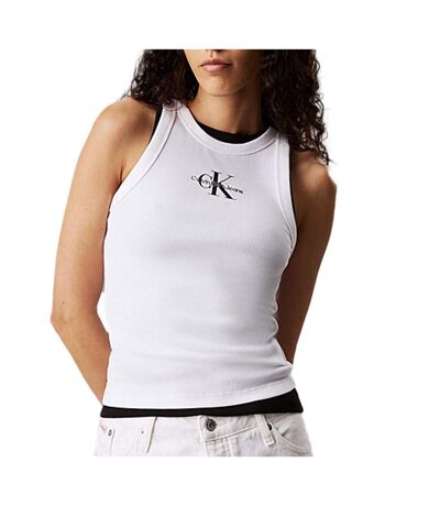 Débardeur blanc femme calvin klein jeans monologo - l