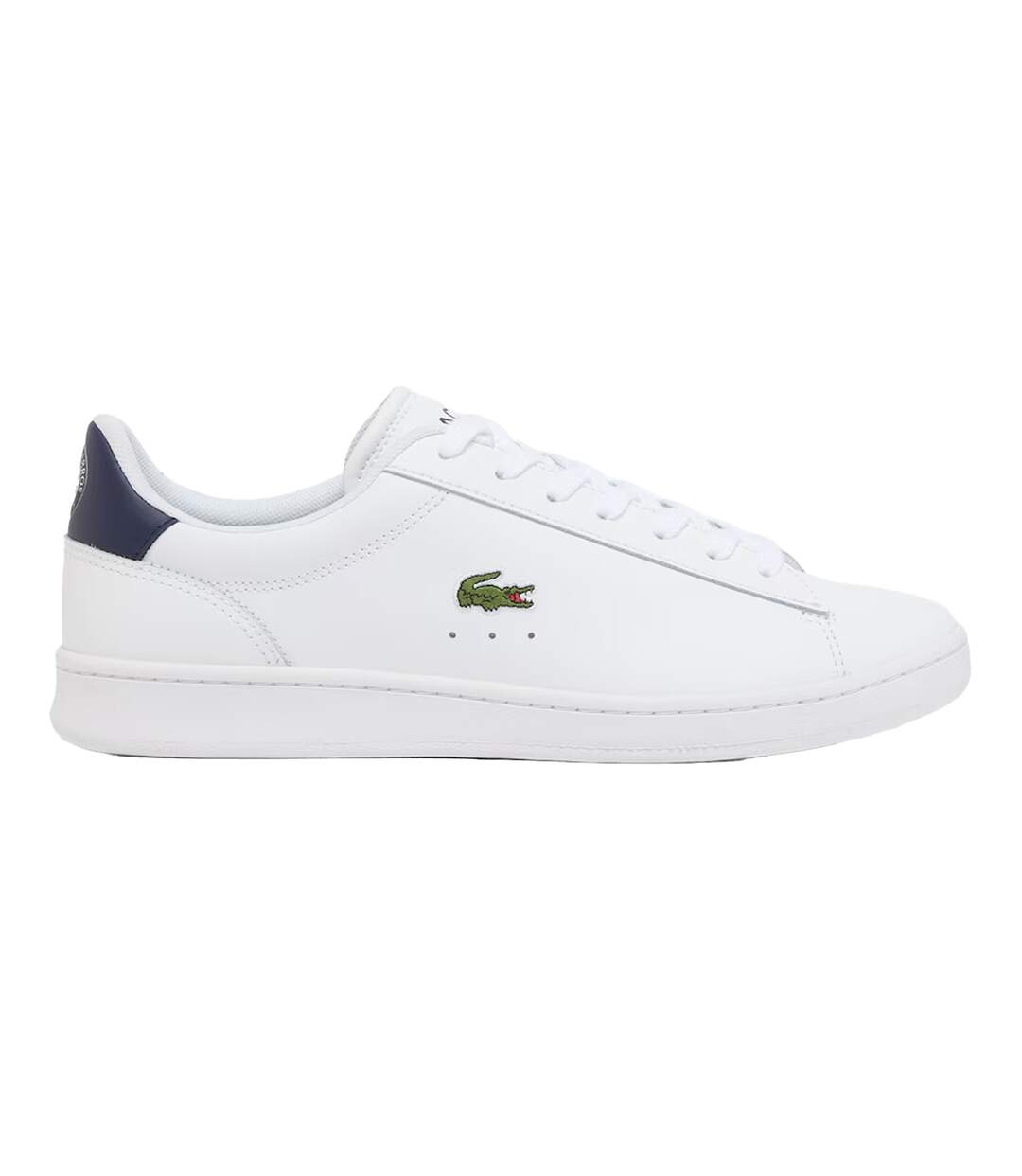 Mens Carnaby Leather Flat Trainers White Navy Lacoste-1