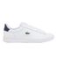 Mens Carnaby Leather Flat Trainers White Navy Lacoste-1