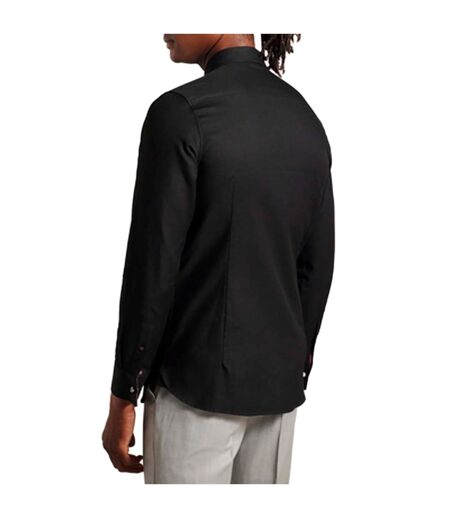 Mens Lecce Textured Stripe Long-sleeved Shirt Black Ted Baker