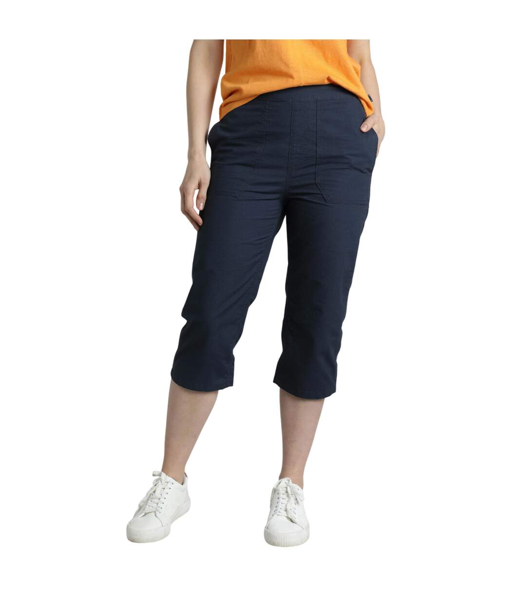 Womens/ladies anyar ripstop 3/4 length trousers navy Weird Fish-3