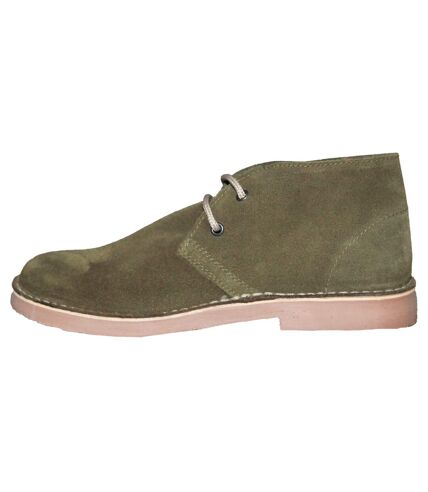 Roamers Womens/Ladies Real Suede Round Toe Unlined Desert Boots (Khaki) - UTDF230