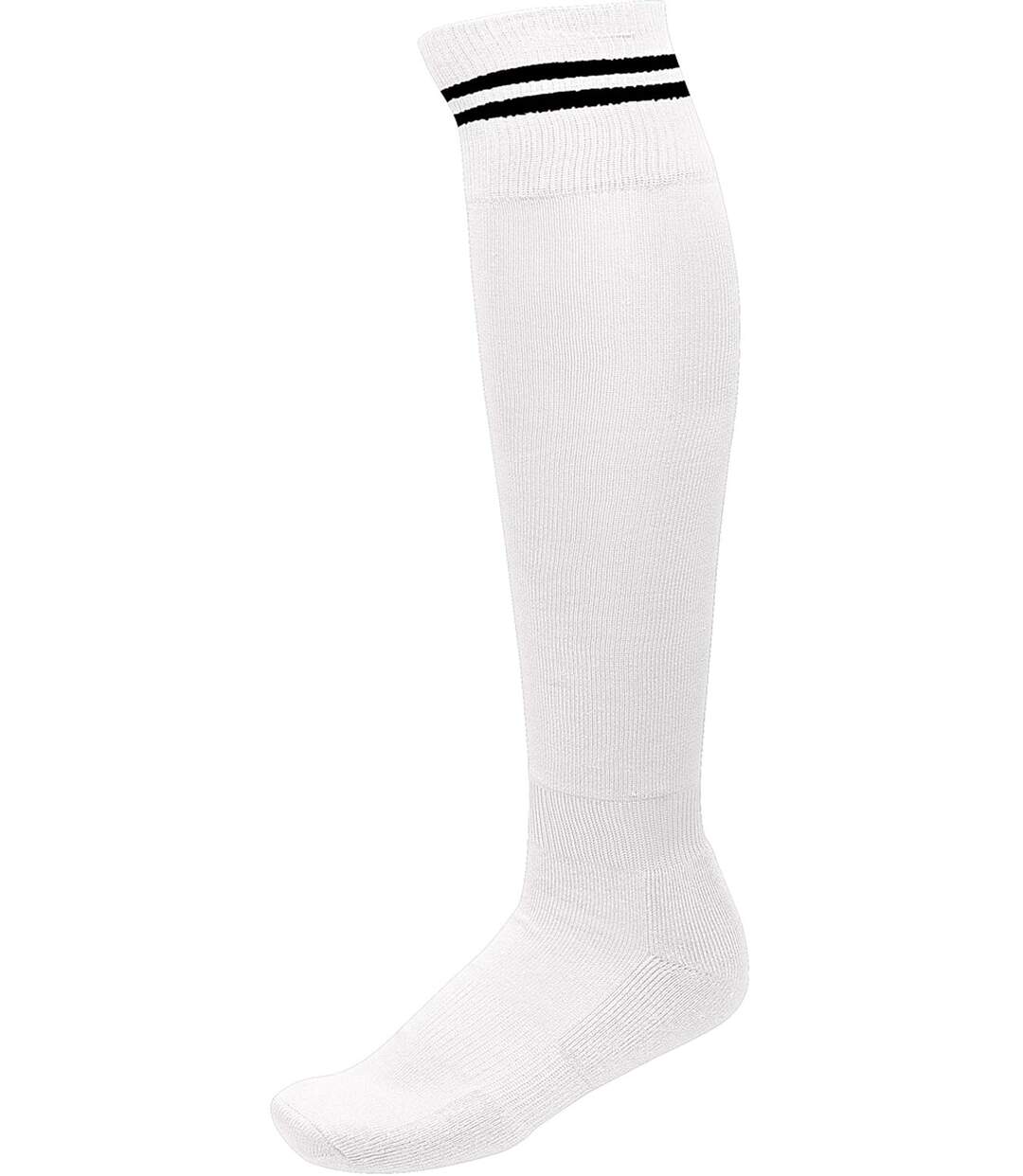 chaussettes sport - PA015 - blanc rayure noir-2