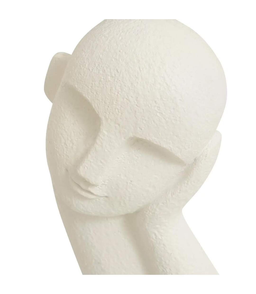 Statuette Visage en Résine Wonj 24cm Blanc-2