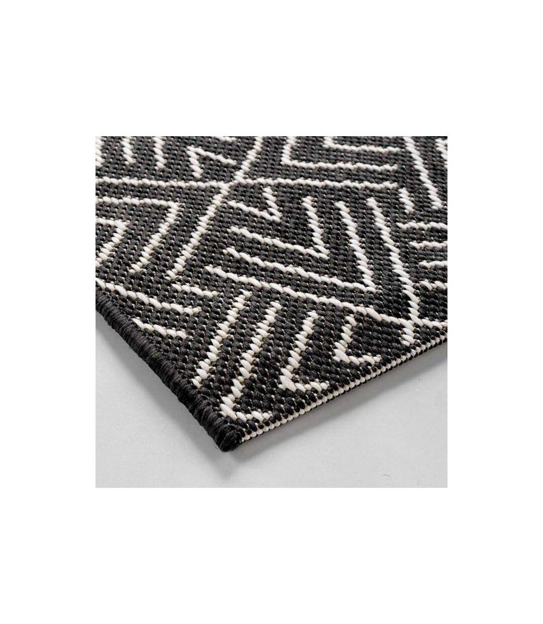 Tapis Tissé Déco Aztek 80x150cm Noir-2
