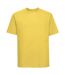 Mens ringspun cotton classic t-shirt yellow Russell