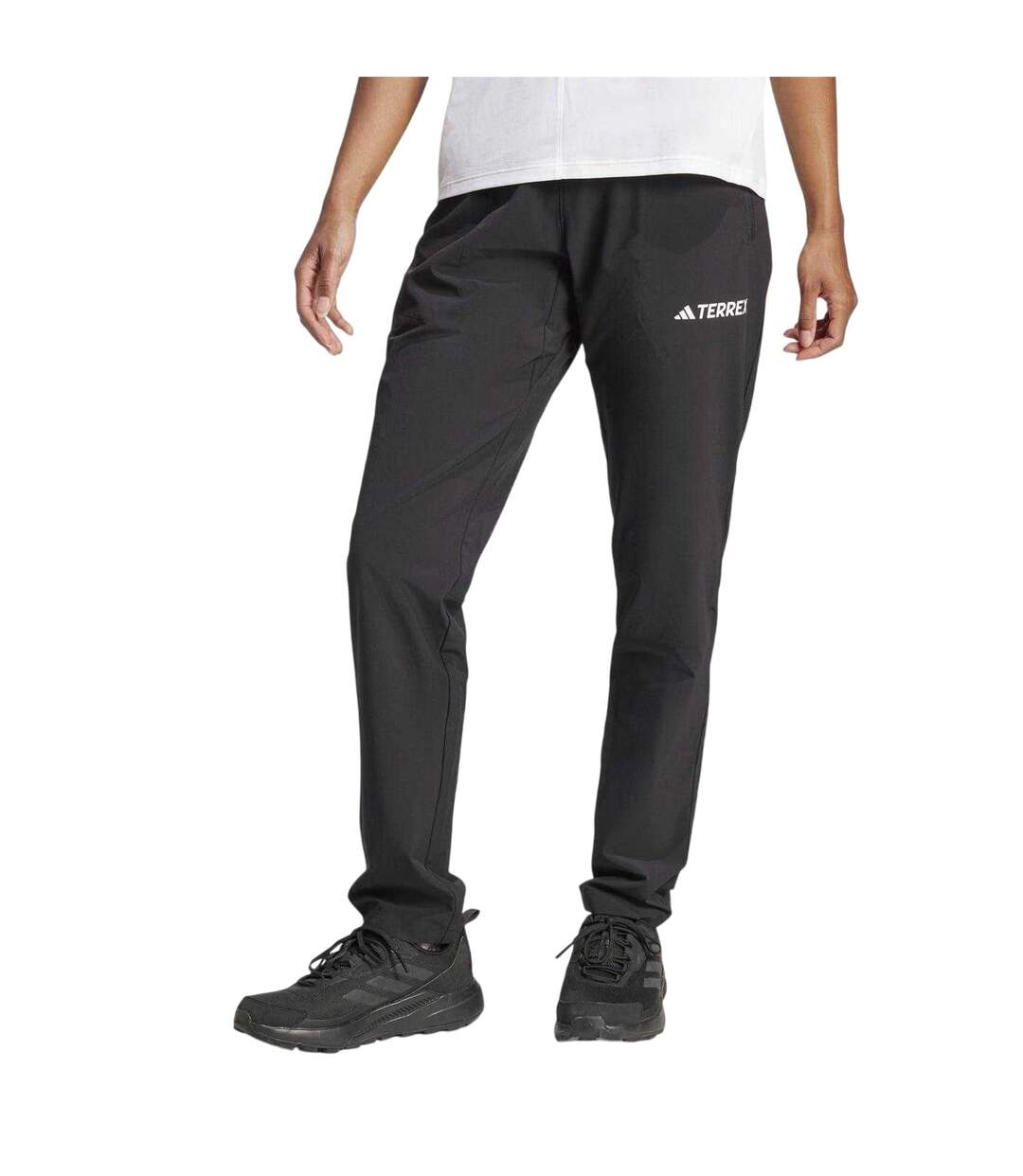 Womens/ladies Essentials Stretch Hiking Trousers Black Adidas-1