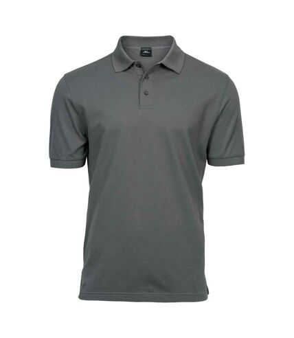 Mens luxury stretch pique polo shirt powder grey Tee Jays