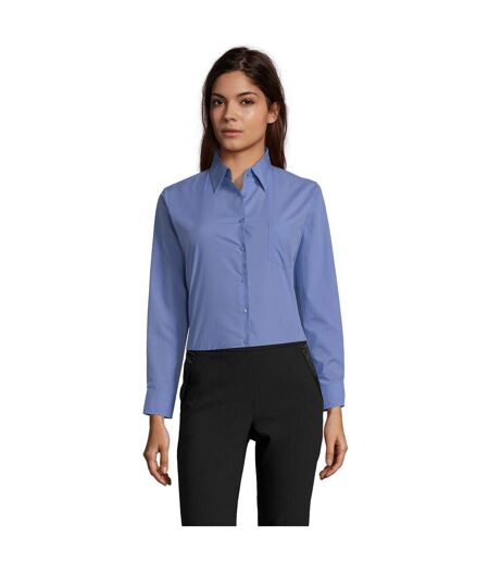 Blouse Executive Femme Bleu Violet Pastel SOLS