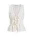 Womens/ladies Linen Front Tie Sleeveless Top Blanc De Blanc JJXX-2