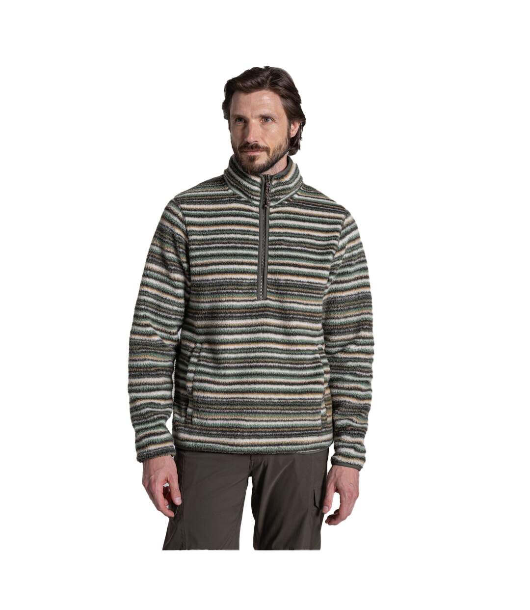 Haut Polaire Motif/style Rayures Contrastées Tatton Homme Vert Forêt Craghoppers-4