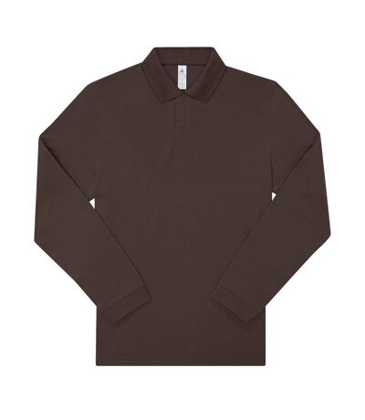 Mens My Long-sleeved Polo Shirt Roasted Coffee B&C