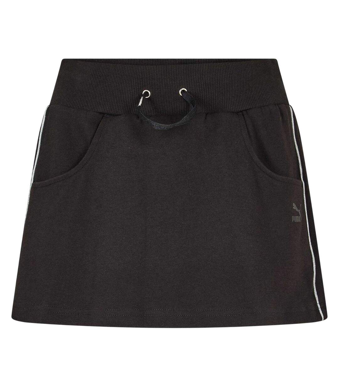 Womens/ladies Originals Ribbed Mini Skirt Black Puma-1