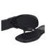 Womens/ladies Toe Post Flat Sandals Black Miso-4