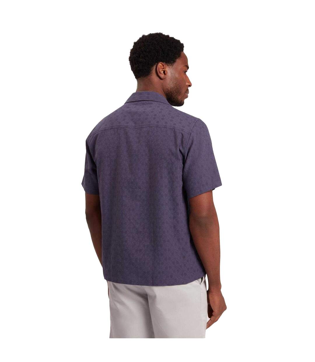 Mens Patterned Relaxed Fit Shirt Navy Ted Baker-3