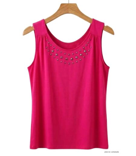 Axone TF344F Débardeur femme grande taille stretch fuchsia pour un look chic et lumineux