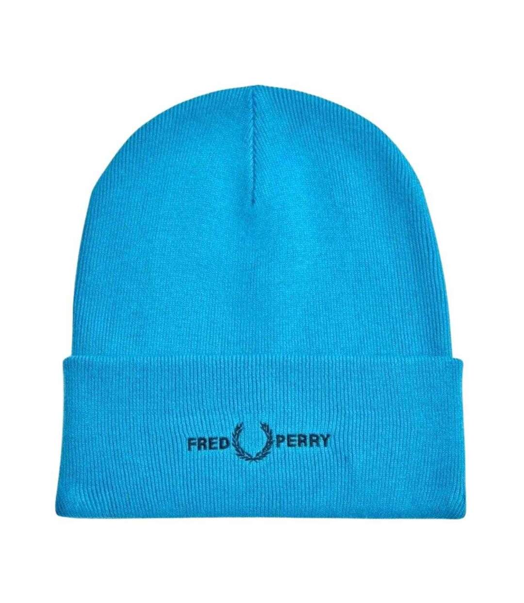 Bonnet Motif/style Logo Brodé Bleu Fred Perry-1
