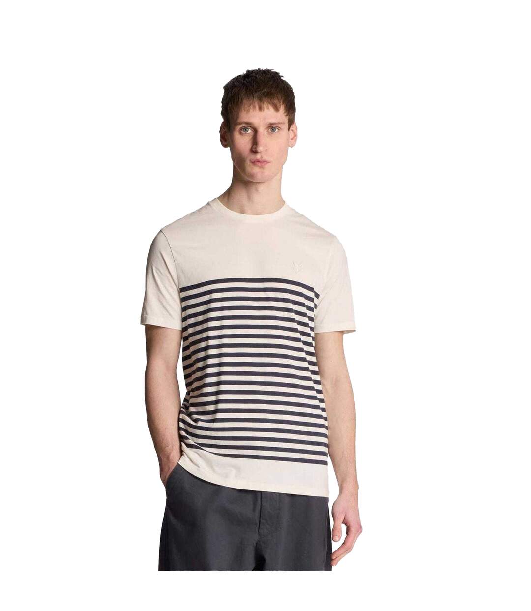 Mens Breton Stripe Breton T-shirt White Lyle & Scott-4