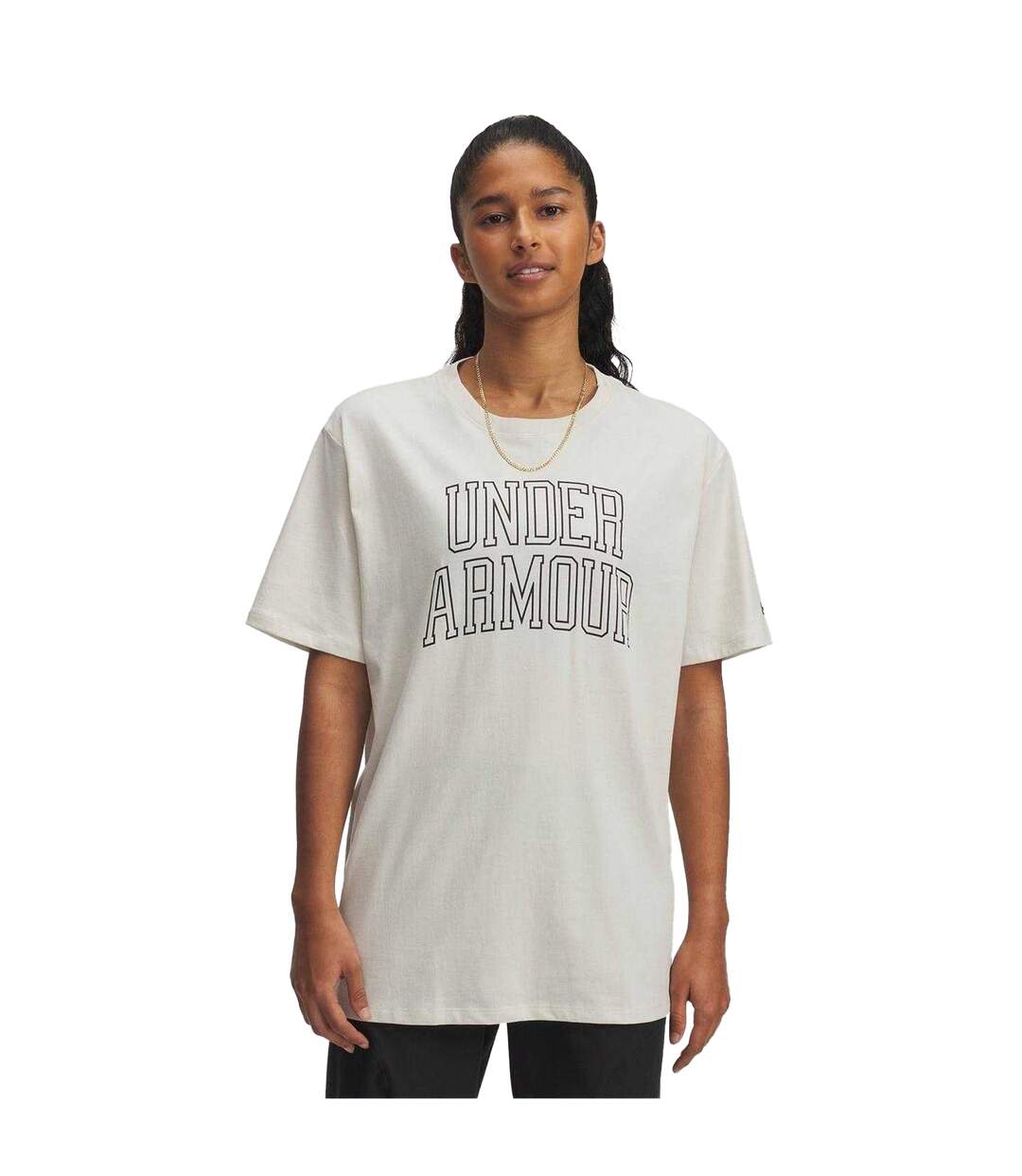 T-shirt Motif/style Texte Du Symbole Campus Ua Rival Femme Blanc Under Armour-1
