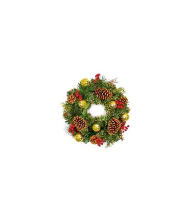 Christmas dressed wreath 40cm gold Premier